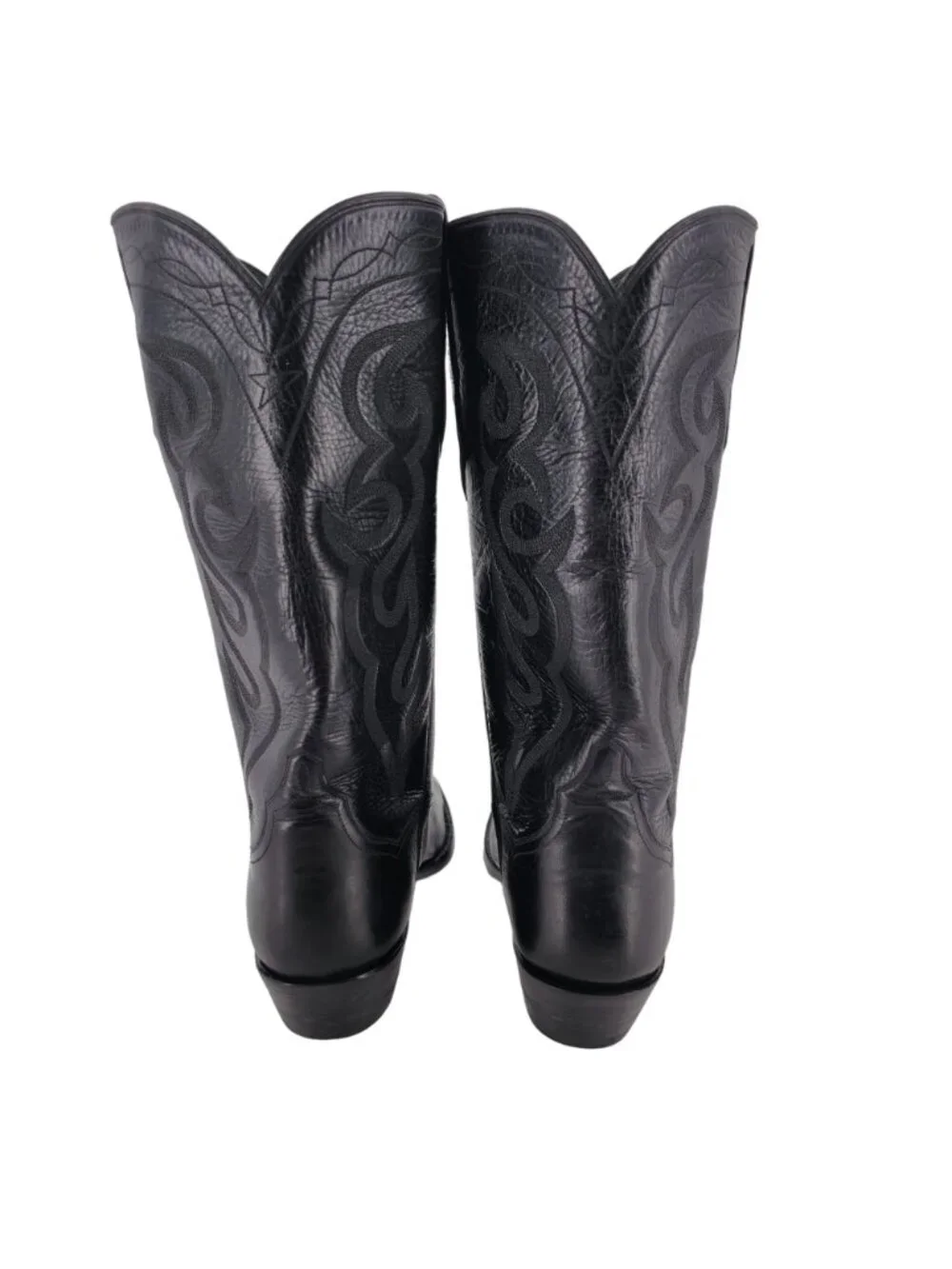 J.B. Hill Mens Size 10EE Wide Black Leather Cowboy Western Boots Handmade Texas - Picture 3 of 16
